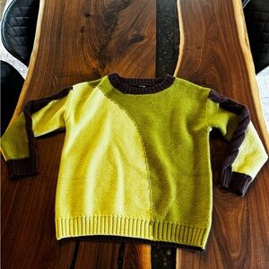 Papermoon Green and Brown Crew Neck Sweater